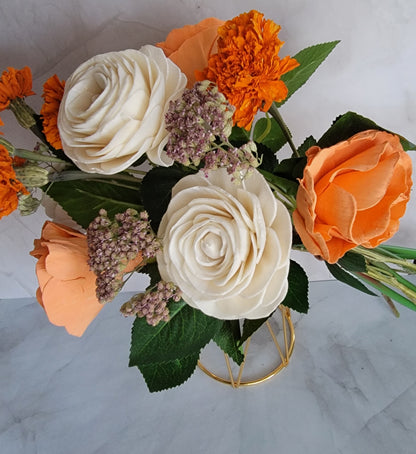 Orange Cream Ready-Made Wood Flower Arrangement