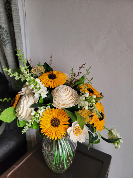 Custom Made to Order- Ready to Display Sunflower Bouquet (Vase Not Included)